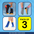 Pack of 3 - Hue Fives - Ankle Length Socks